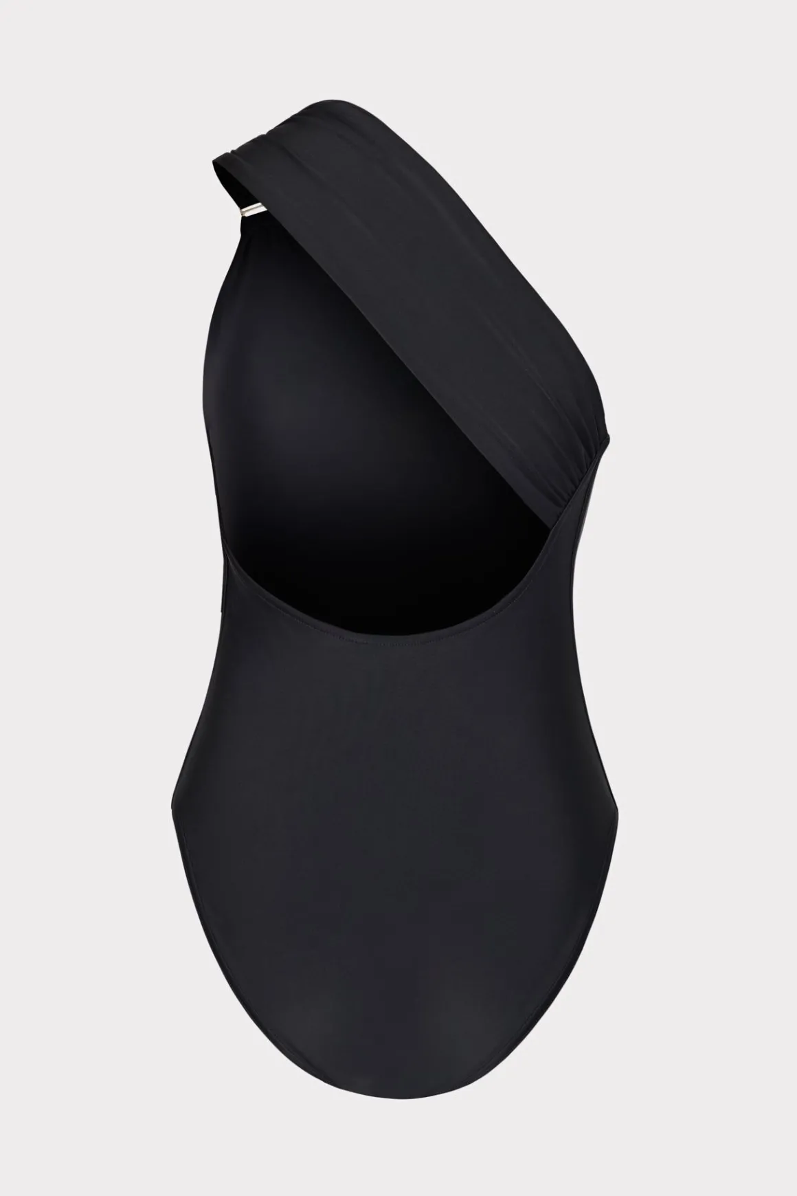 MILLY One Piece Swimsuits-Solid Carvico Vita One Shoulder One Piece Black