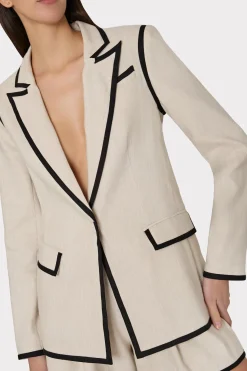 MILLY Matching Sets-Solid Linen Jacket Natural