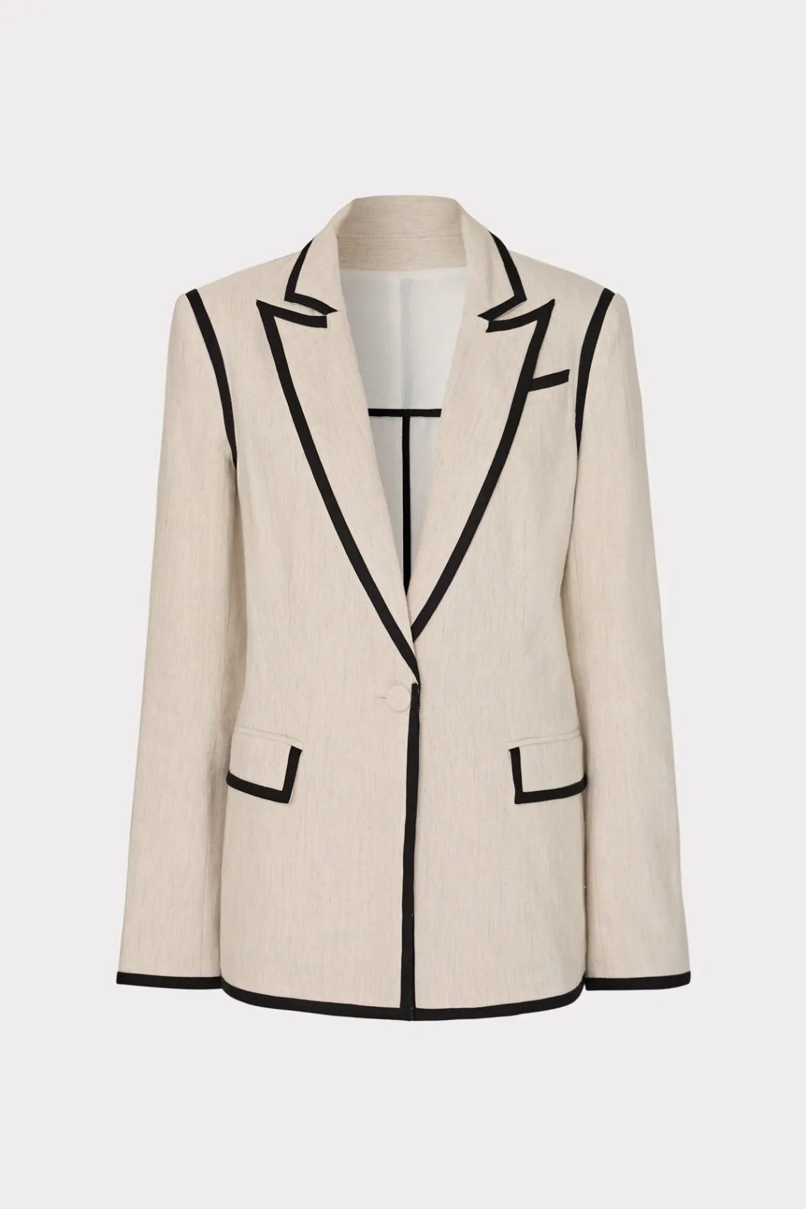 MILLY Coats & Jackets-Solid Linen Jacket Natural