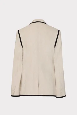 MILLY Coats & Jackets-Solid Linen Jacket Natural