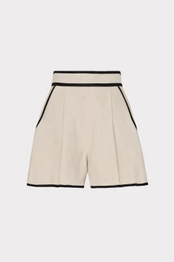 MILLY Shorts-Solid Linen Shorts Natural