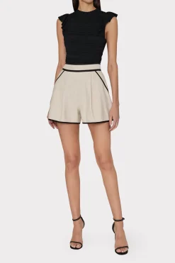 MILLY Shorts-Solid Linen Shorts Natural