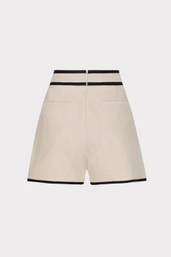 MILLY Shorts-Solid Linen Shorts Natural