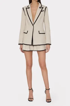 MILLY Matching Sets-Solid Linen Shorts Natural