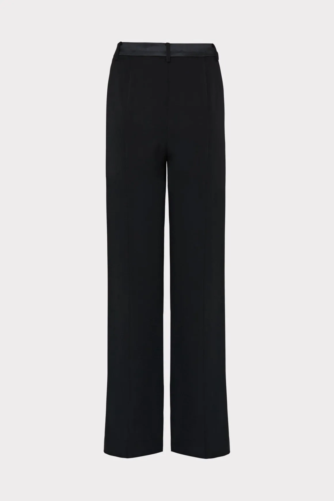 MILLY Pants-Soren Low-Rise Hammered Satin Pants Black