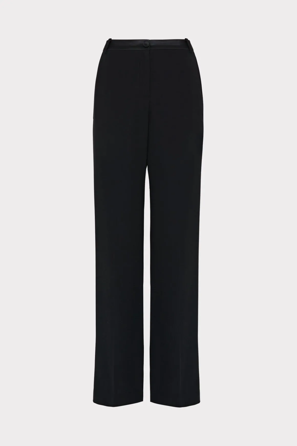 MILLY Matching Sets-Soren Low-Rise Hammered Satin Pants Black