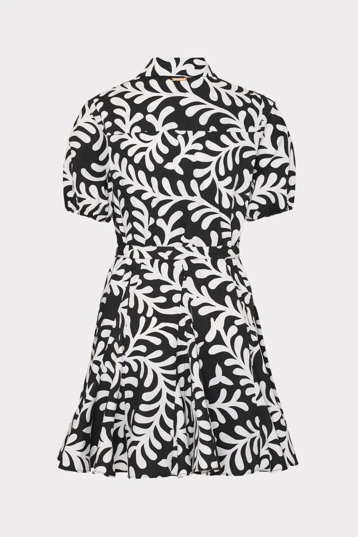 MILLY Little Black Dresses-Spanish Vine Poplin Mini Dress Black/White