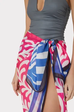 MILLY Cover-Ups-Spanish Vine Zebra Sarong Multi