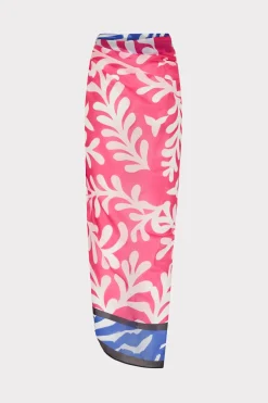 MILLY Cover-Ups-Spanish Vine Zebra Sarong Multi