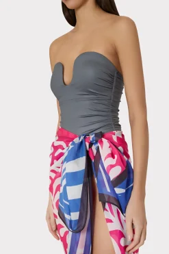 MILLY Jumpsuits & Rompers-Spanish Vine Zebra Sarong Multi