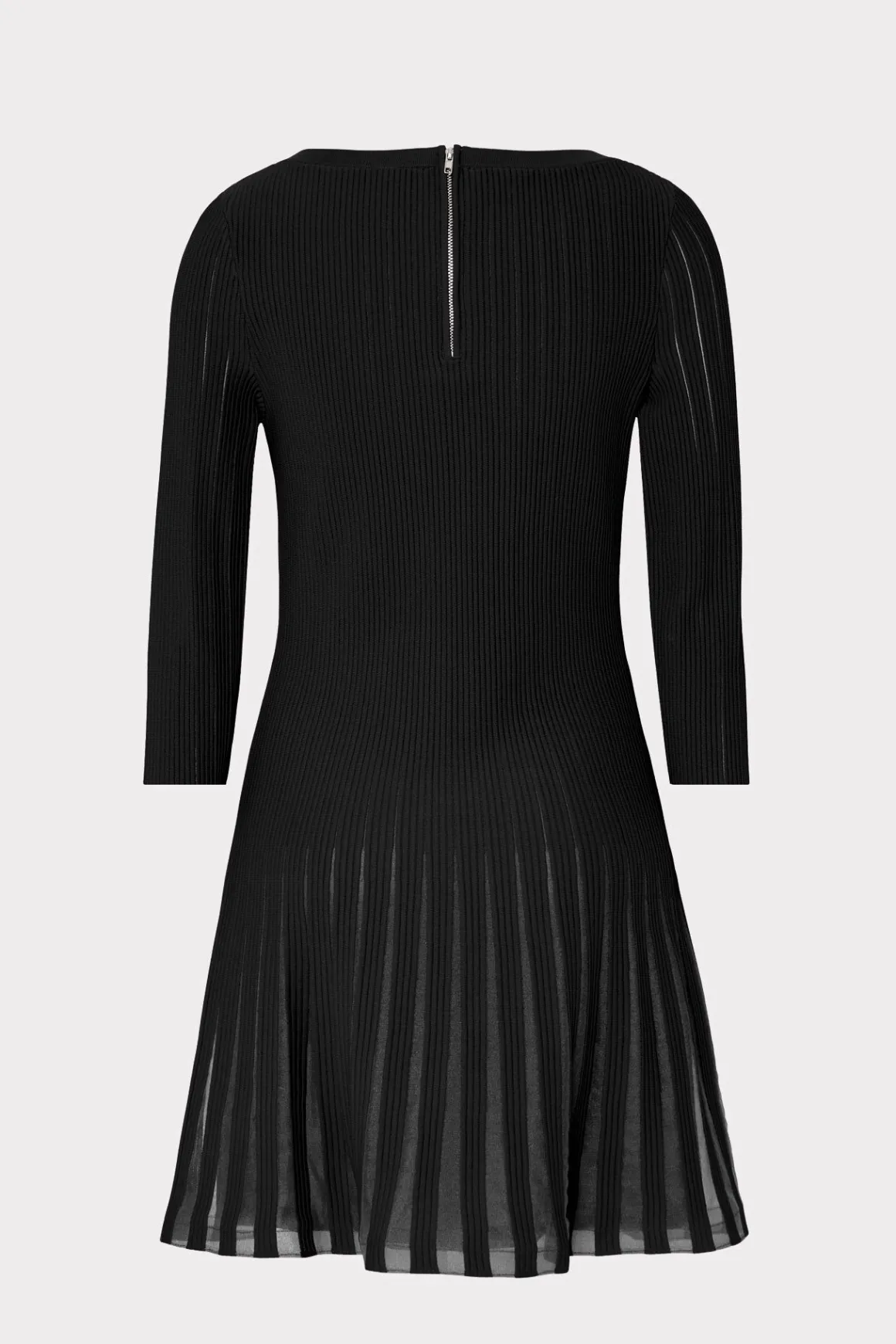 MILLY Little Black Dresses-Tabitha Sheer Godet Mini Dress Black
