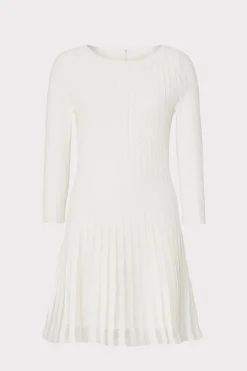 MILLY Mini Dresses-Tabitha Sheer Godet Mini Dress Ecru