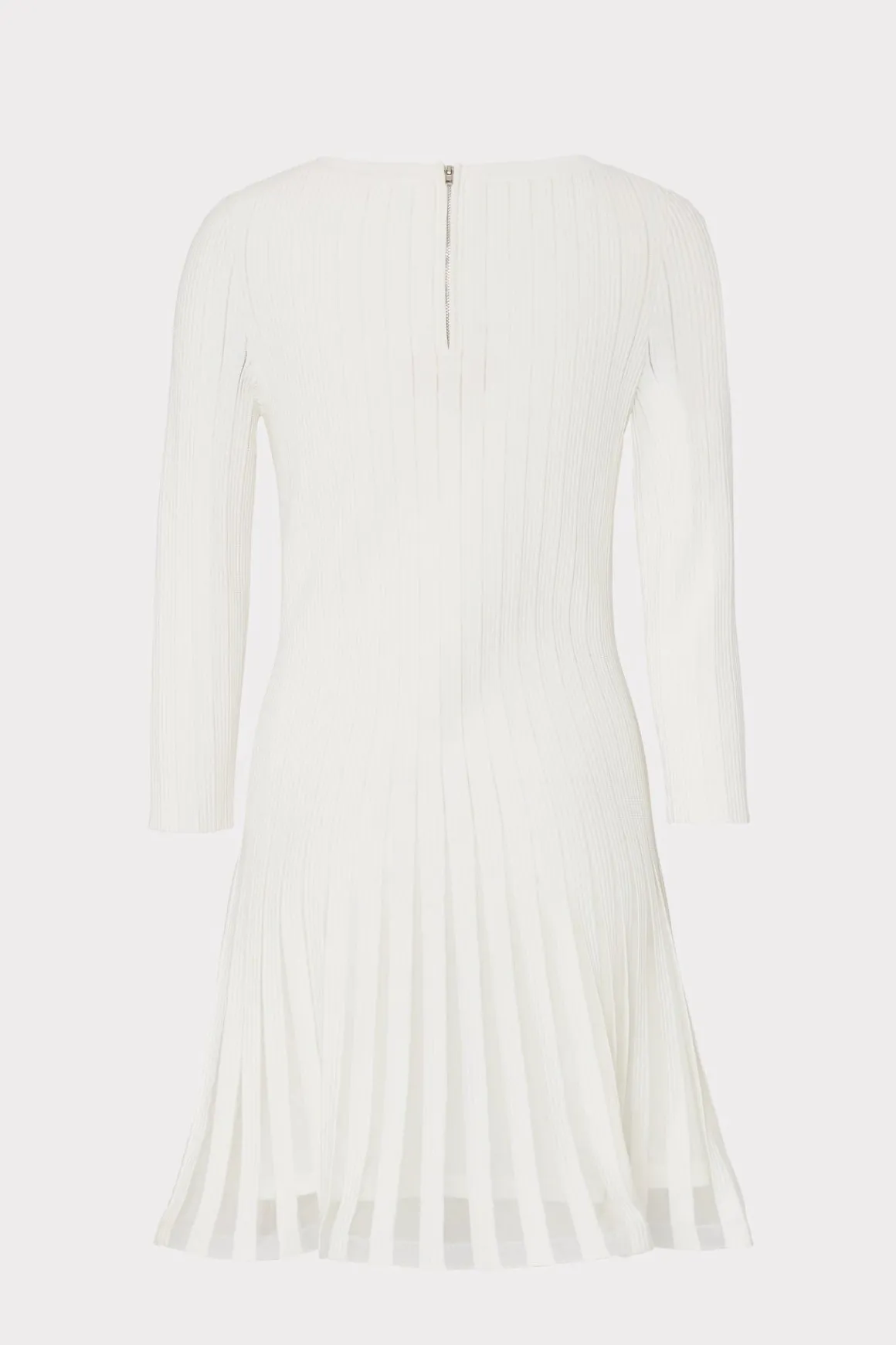 MILLY Mini Dresses-Tabitha Sheer Godet Mini Dress Ecru