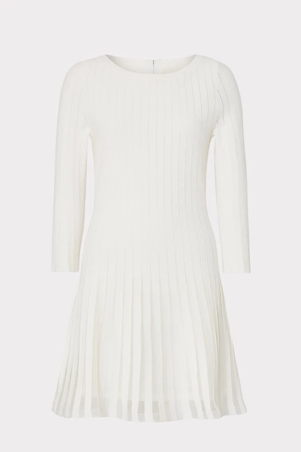 MILLY White Dresses-Tabitha Sheer Godet Mini Dress Ecru
