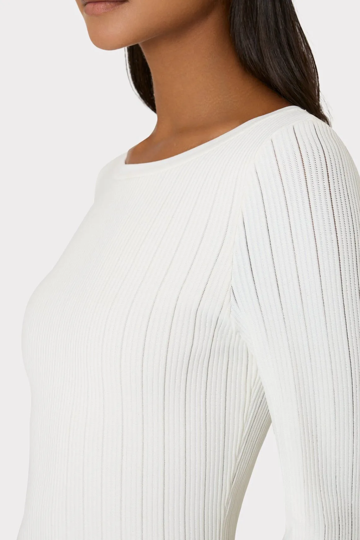 MILLY White Dresses-Tabitha Sheer Godet Mini Dress Ecru
