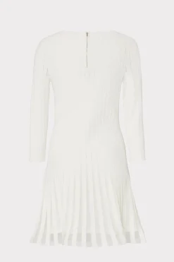 MILLY White Dresses-Tabitha Sheer Godet Mini Dress Ecru