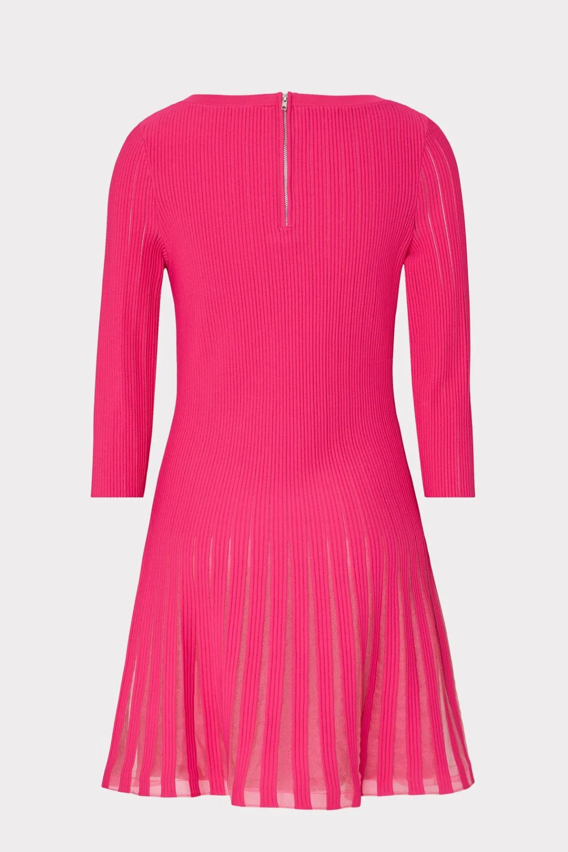 MILLY Mini Dresses-Tabitha Sheer Godet Mini Dress Milly Pink