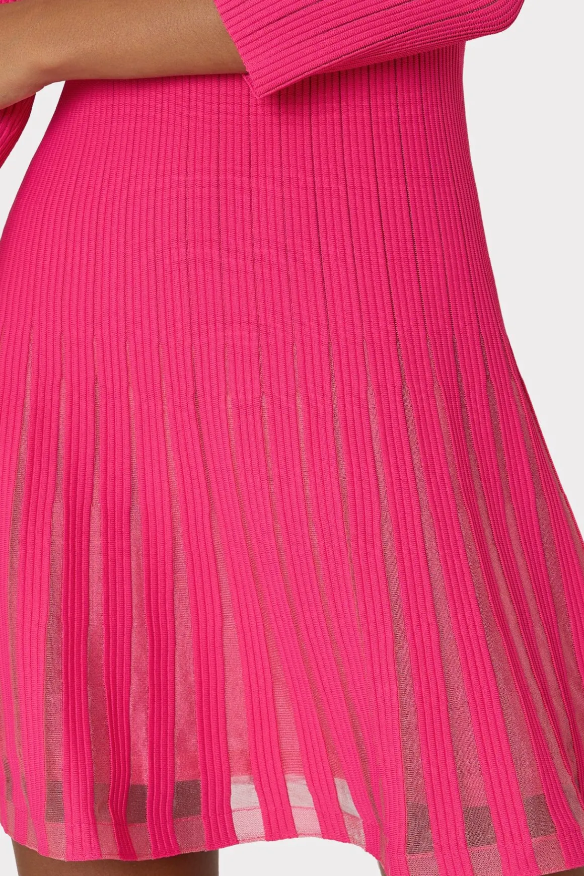 MILLY Pink Dresses-Tabitha Sheer Godet Mini Dress Milly Pink