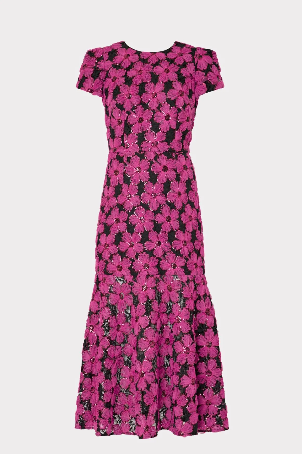 MILLY Jumpsuits & Rompers-Tahlia Tulle Embroidery Dress Pink/Black