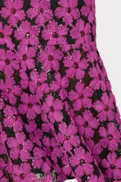 MILLY Jumpsuits & Rompers-Tahlia Tulle Embroidery Dress Pink/Black