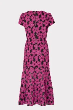 MILLY Jumpsuits & Rompers-Tahlia Tulle Embroidery Dress Pink/Black