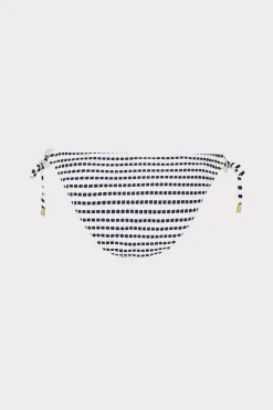 MILLY Jumpsuits & Rompers-Textured Stripe Ring Bikini Bottom Navy