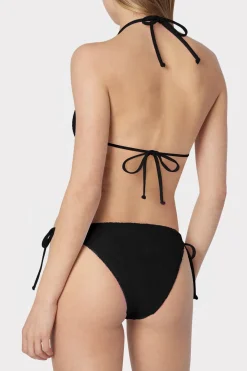 MILLY Jumpsuits & Rompers-Textured Triangle Bikini Top Black