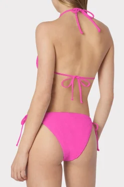 MILLY Jumpsuits & Rompers-Textured Triangle Bikini Top Neon Pink