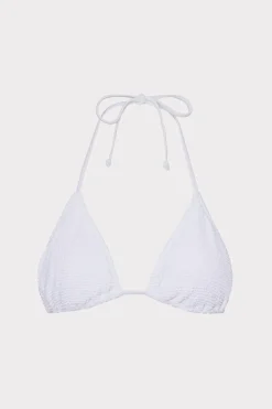 MILLY Jumpsuits & Rompers-Textured Triangle Bikini Top White