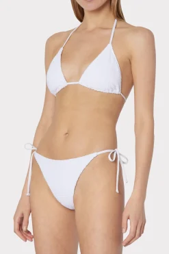 MILLY Jumpsuits & Rompers-Textured Triangle Bikini Top White