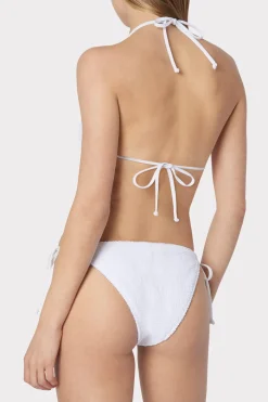 MILLY Jumpsuits & Rompers-Textured Triangle Bikini Top White