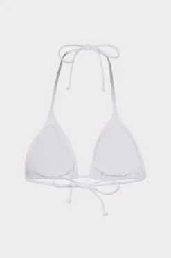 MILLY Jumpsuits & Rompers-Textured Triangle Bikini Top White