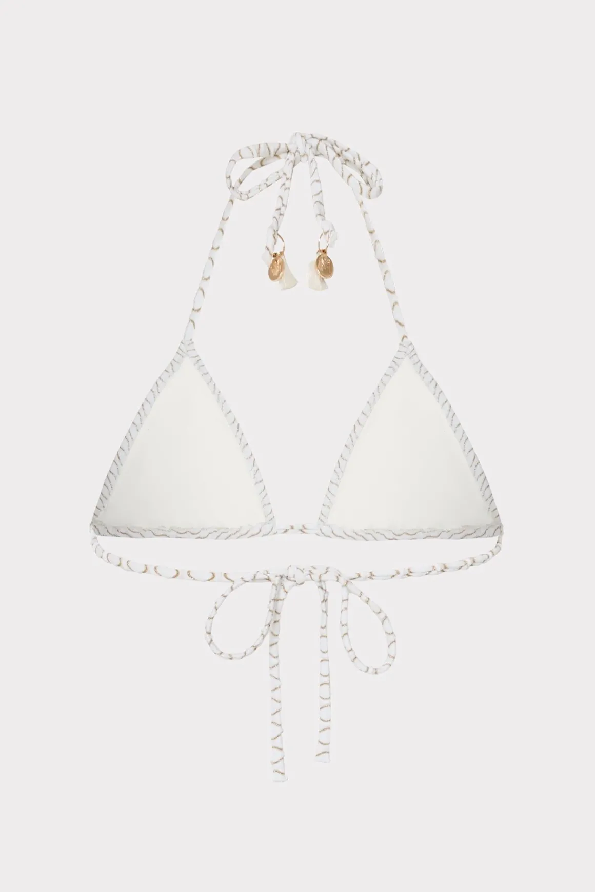 MILLY Bikinis-Textured Waves Triangle Bikini Top White