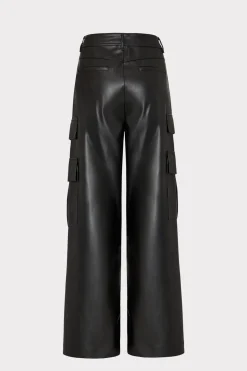 MILLY Pants-Tobias Vegan Leather Cargo Pants Black