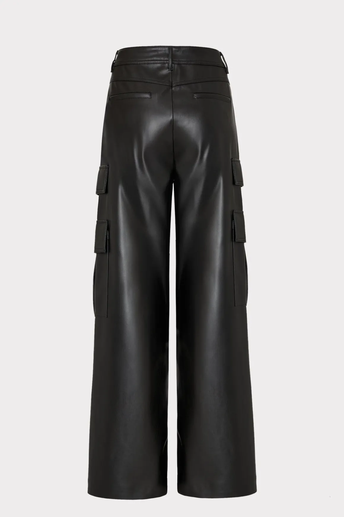 MILLY Pants-Tobias Vegan Leather Cargo Pants Black