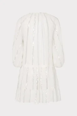 MILLY Jumpsuits & Rompers-Valentine Lurex Stripe Coverup Dress White