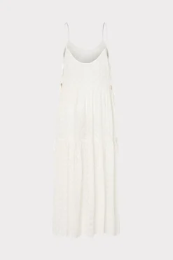 MILLY Jumpsuits & Rompers-Valeria Diamond Jacquard Coverup Dress White/Gold