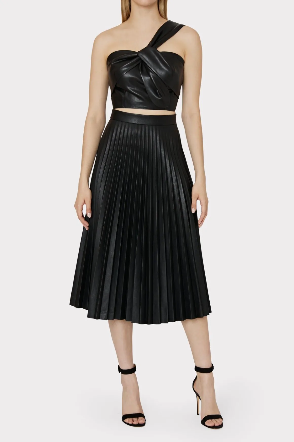 MILLY Jumpsuits & Rompers-Vegan Leather Top Black