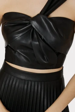 MILLY Jumpsuits & Rompers-Vegan Leather Top Black