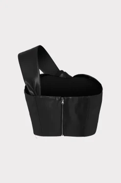 MILLY Jumpsuits & Rompers-Vegan Leather Top Black