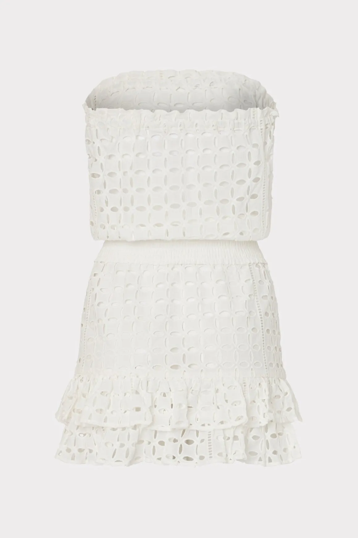 MILLY Jumpsuits & Rompers-Verity Cotton Eyelet Dress White