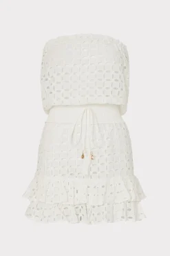 MILLY Cover-Ups-Verity Cotton Eyelet Dress White