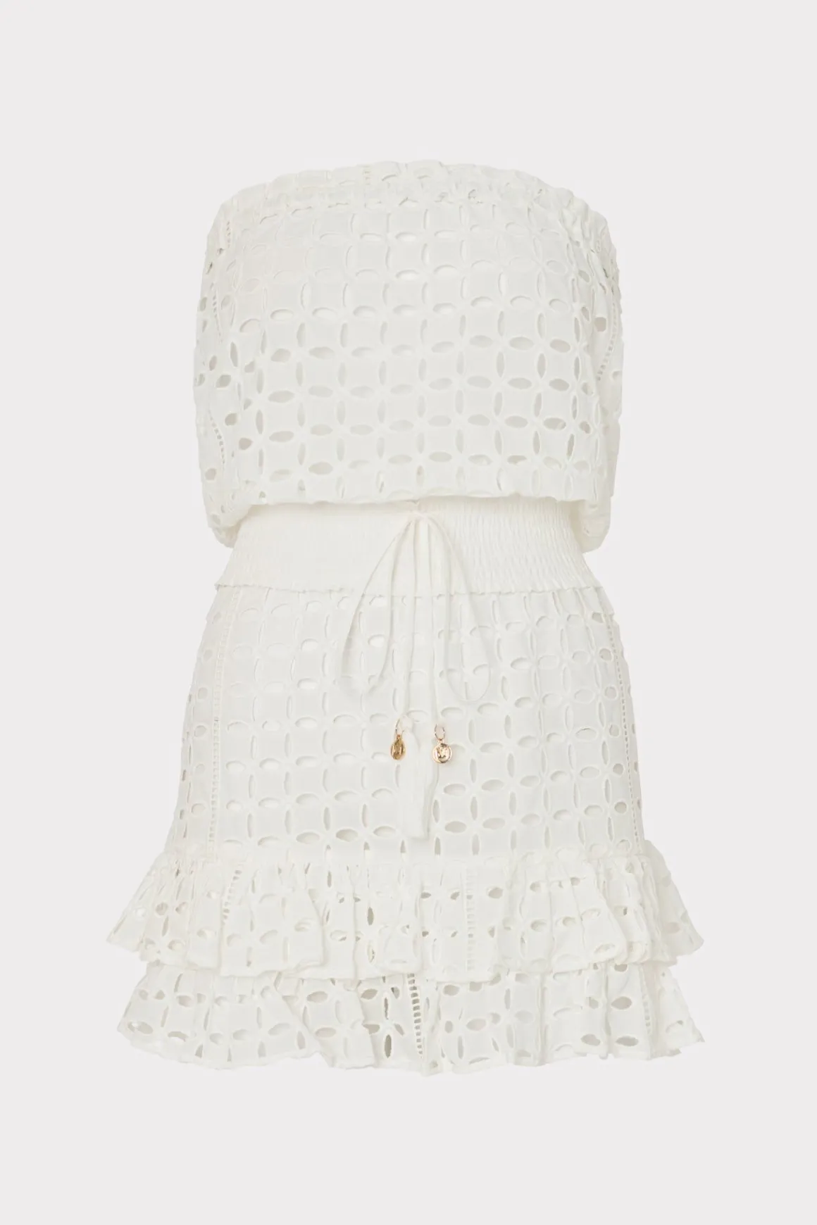 MILLY Cover-Ups-Verity Cotton Eyelet Dress White