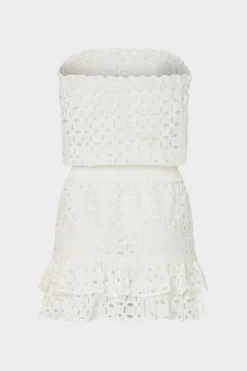 MILLY Cover-Ups-Verity Cotton Eyelet Dress White