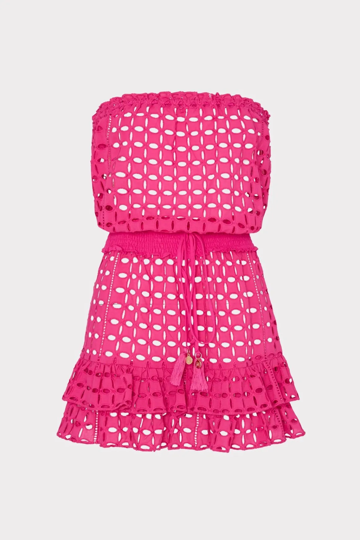 MILLY Cover-Ups-Verity Cotton Eyelet Dress Pink