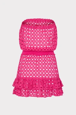 MILLY Cover-Ups-Verity Cotton Eyelet Dress Pink