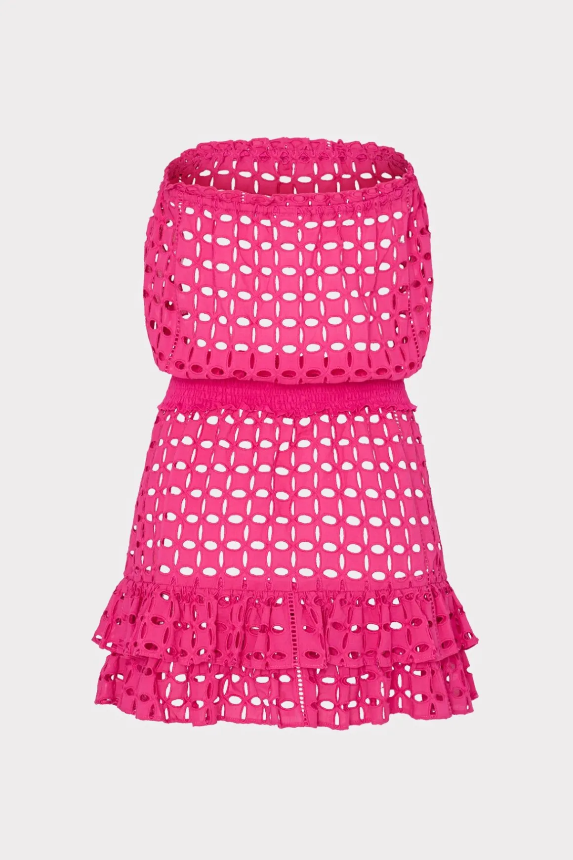 MILLY Cover-Ups-Verity Cotton Eyelet Dress Pink