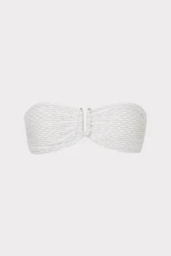 MILLY Bikinis-Verone Texture Waves Bandeau Top White