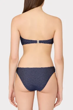 MILLY Jumpsuits & Rompers-Verone Texture Waves Bandeau Top Navy