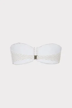 MILLY Jumpsuits & Rompers-Verone Texture Waves Bandeau Top White